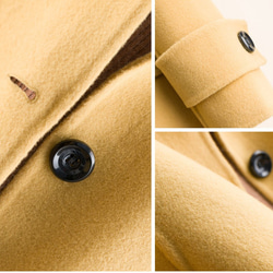 手縫い　ウールコート リバーシブル生地　  純色　ロングコート ファッション 　ジャケット 両面カシミヤコート　レディー 5枚目の画像