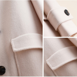 手縫い　ウールコート リバーシブル生地　  純色　ロングコート ファッション 　ジャケット 両面カシミヤコート　レディー 8枚目の画像