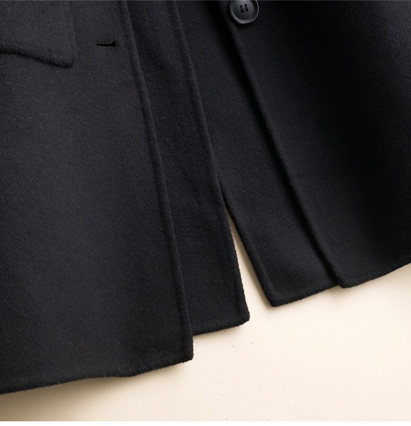 手縫い　ウールコート リバーシブル生地　  純色　ロングコート ファッション 　ジャケット 両面カシミヤコート　レディー 10枚目の画像