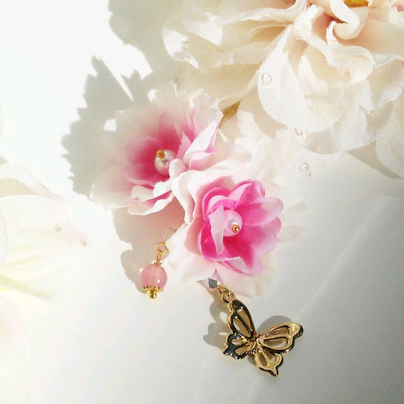 *sousou*八重桜のヘアピン～春、桜に戯れる蝶ひとひら～ 2枚目の画像