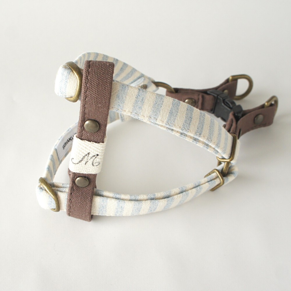 【ハーネス】うす水色ストライプ