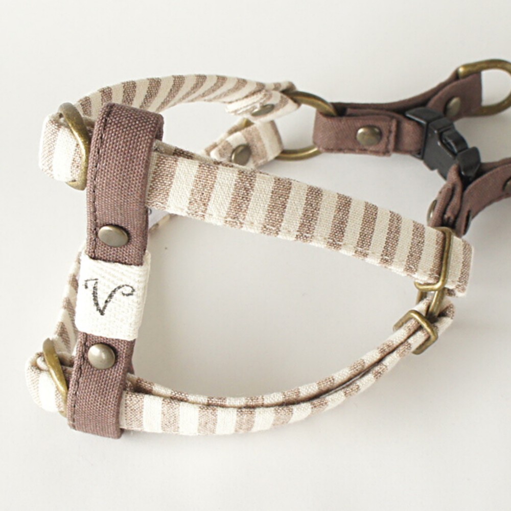 【ハーネス】うすブラウンストライプ