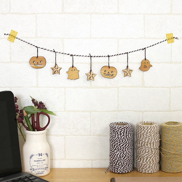 ハロウィン木製ミニガーランド 1枚目の画像