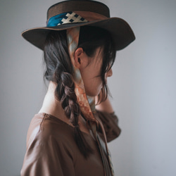 【Apple pie】Amish Tie Hat /Orange×Brown 4枚目の画像