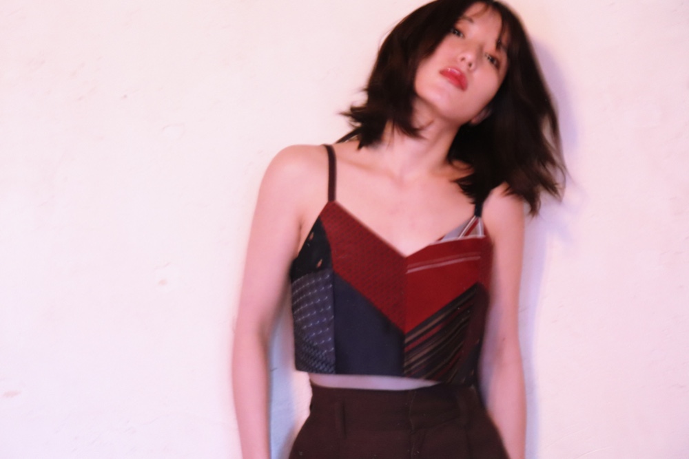バックオープンビスチェ/　Bordeaux × Navy