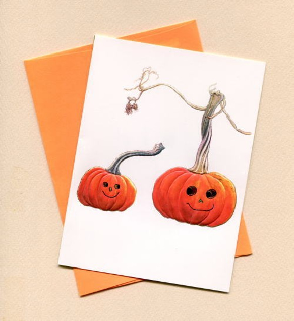 ハロウィーンカード Halloween パンプキンフェイス [0466-99F02] 2枚目の画像