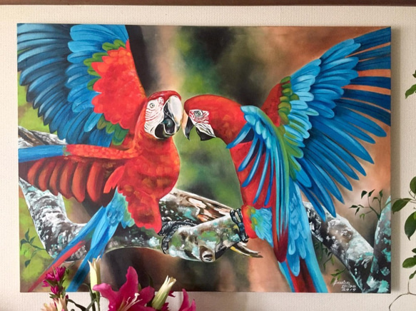 【人気ショップが最安値挑戦！】 Omido 絵画 赤いコンゴウインコ Arts 7945517｜Creema 通販 絵画