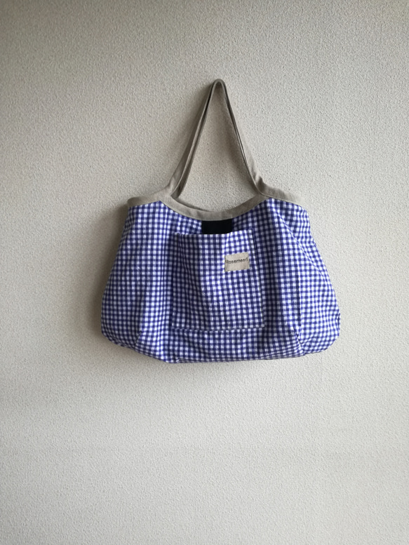 Linen・リネングラニーBAG(Sタック)dark blue 8枚目の画像