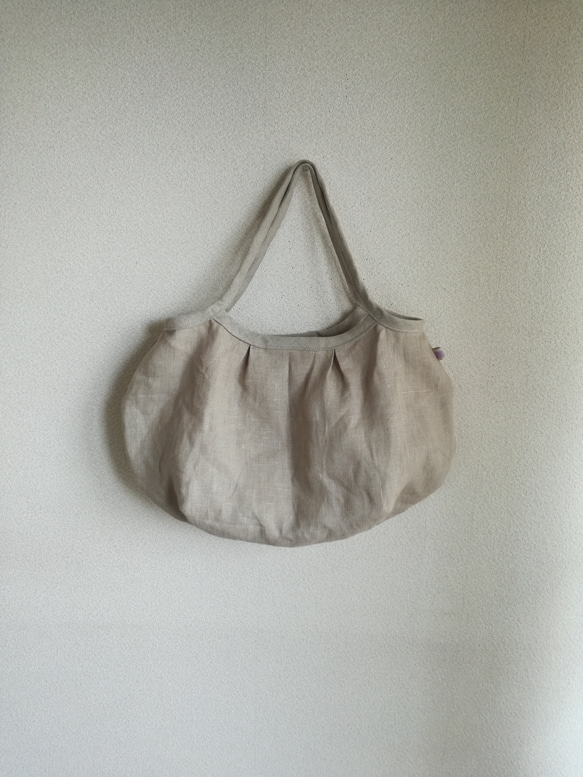 Linen・リネングラニーBAG(Wタック)beige 10枚目の画像