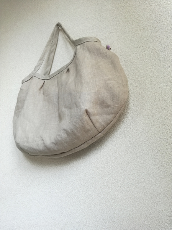 Linen・リネングラニーBAG(Wタック)beige 2枚目の画像