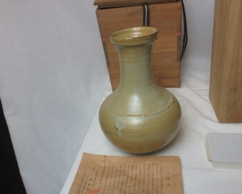 陶器 長春天山 窯変瑠璃茶碗 銘海の原 木箱入り ※海外発送の場合