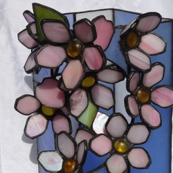 ◆一点物◆～桜がかわいい、ステンドグラスのランプシェード～ 2枚目の画像