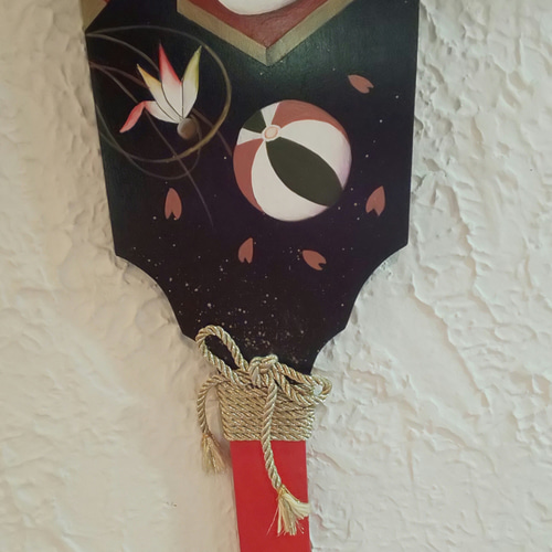 トールペイント 羽子板 雪うさぎ タペストリー・壁掛け purpure-bell