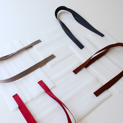 zero：Pleats bag - L（ストライプ）：トートバッグ　ショルダーバッグ　軽い　透ける　透明感 5枚目の画像