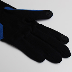 % PERCENT スマホ対応 手袋（ブラック・ブルー）女性用・ウール１００%・タッチパネル対応・縫製手袋 4枚目の画像