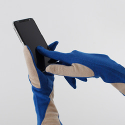 % PERCENT スマホ対応 手袋（ベージュ・イエロー）女性用・ウール１００%・タッチパネル対応・縫製手袋 5枚目の画像