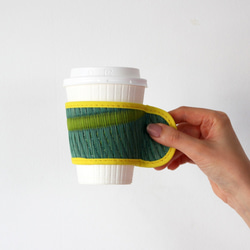 OTO い草：カップスリーブ（天然素材　消臭　抗菌　保温　調湿）紙コップ ホットコーヒー 2枚目の画像