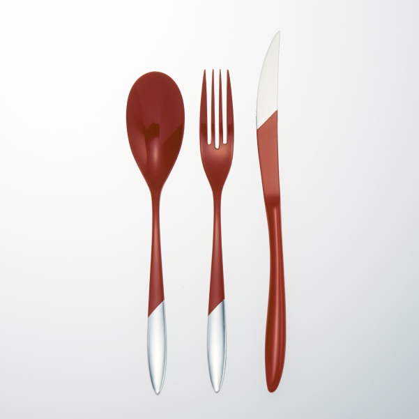 KOKU 木曽漆器のカトラリー：麗（れい）３本セット 朱