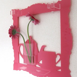 SHADOW　壁掛花器（ティー）ピンク 3枚目の画像