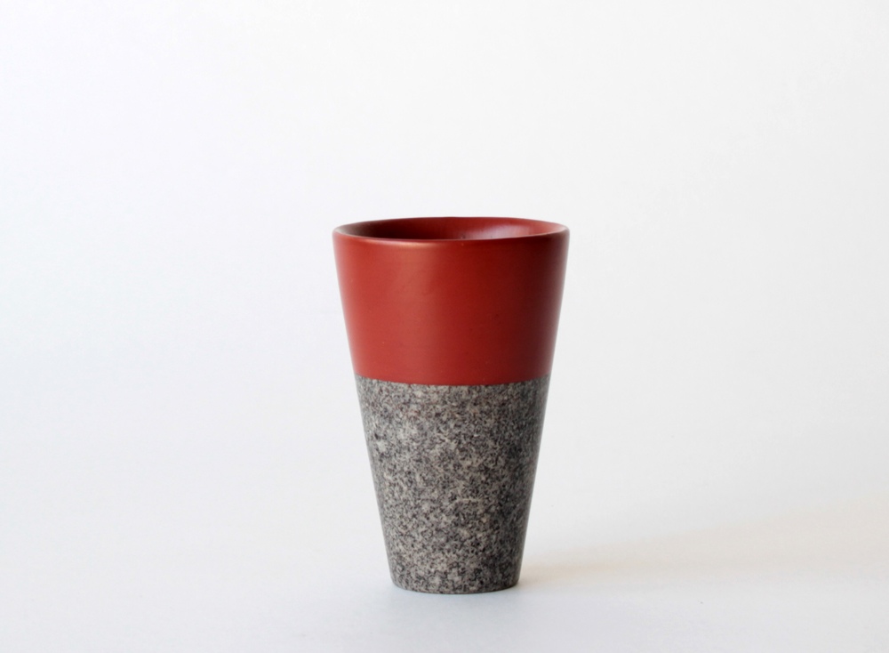 庵治漆（漆器・庵治石）：カップ（L） 日本酒 父の日 ぐい呑　お猪口 石 酒器 冷酒