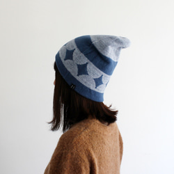 % PERCENT ニット帽（ブルー・ライトブルー）リバーシブル・セルフヒーター・男女兼用・ギフト箱付 7枚目の画像