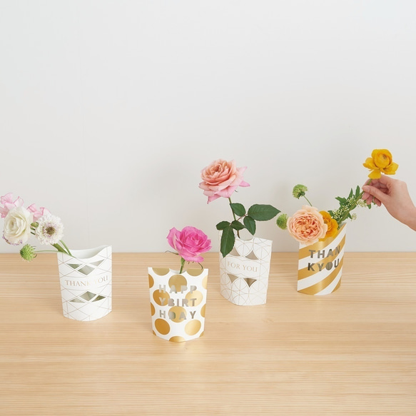 花瓶になるメッセージカード MESSAGE FLOWER VASE（フォーユー：ピンク）母の日 6枚目の画像