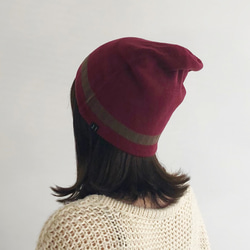% PERCENT ニット帽（ワインレッド・ブラウン）リバーシブル・セルフヒーター・男女兼用・ギフト箱付 3枚目の画像