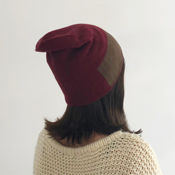 % PERCENT ニット帽（ワインレッド・ブラウン）リバーシブル・セルフヒーター・男女兼用・ギフト箱付 6枚目の画像