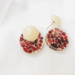 【85折】1月 誕生石系列 - 紅石榴石 耳針可兩戴耳環 第3張的照片
