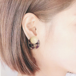 2月の誕生石シリーズ-アメジストの耳ピンは2つのイヤリングで着用可能 4枚目の画像