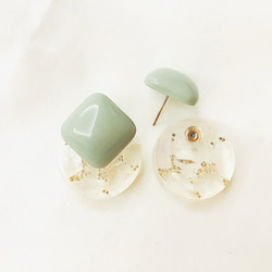 4月 誕生石系列 - 白水晶 耳針可兩戴耳環 第3張的照片