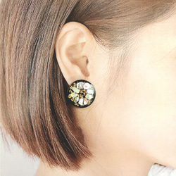 彩色貝殼金箔 耳夾 / 耳針耳環 第4張的照片