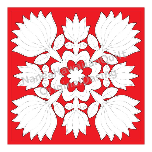 型紙）クッションカバー／レフア(45cm）ハワイアンキルト 編み図