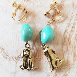 cute puppy♡turquoiseピアス 2枚目の画像