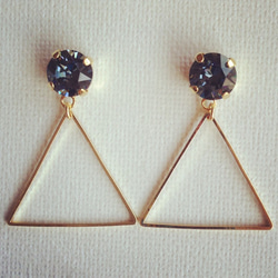 denim×triangle earring 2枚目の画像