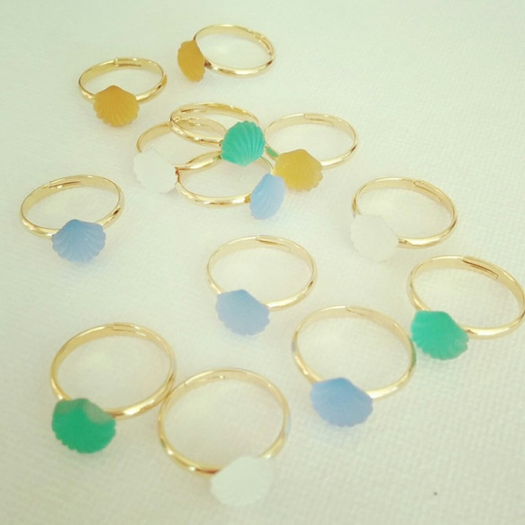 Vintage Shell pinky ring(green) 2枚目の画像