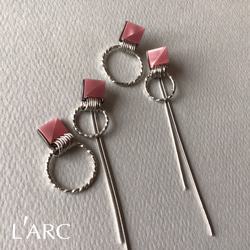 asymmetry pierce -vintage pink button- /L'ARC 3枚目の画像
