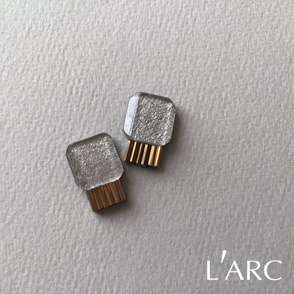 squared silver pierce/イヤリング対応可 L'ARC 1枚目の画像
