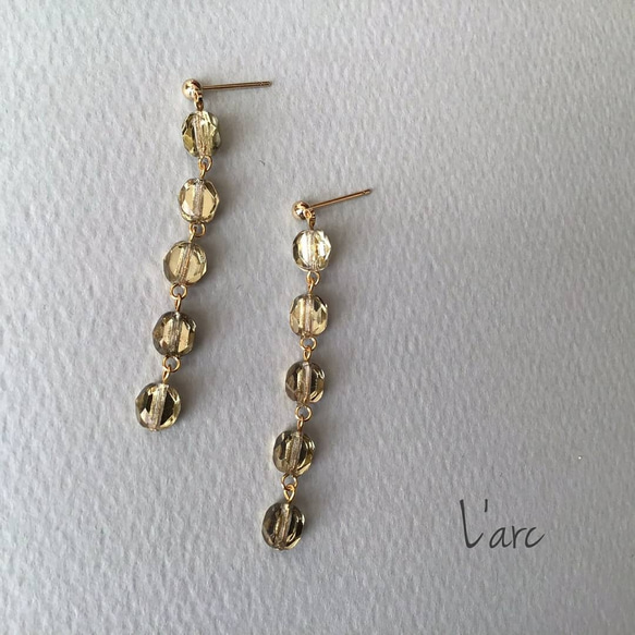 gold beads chain pierce /L'arc イヤリング対応可 1枚目の画像