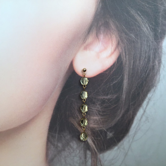 gold beads chain pierce /L'arc イヤリング対応可 3枚目の画像