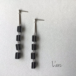 vintage square beads pierce/L'arc イヤリング対応可 1枚目の画像