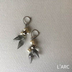 lucite & pearl beads pierce / イヤリング対応可 L'ARC 1枚目の画像