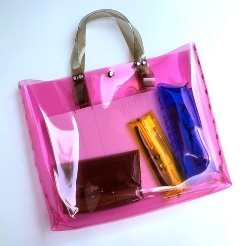 【N°21】ヌメロ PVC クリア 透明 トートバッグ りぼん付き！ N°21】ヌメロ PVC クリア 透明 トートバッグ りぼん付き！ N°21