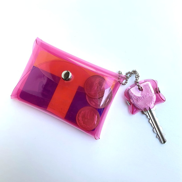 全11色 レター 財布 ジャスト コンパクト財布 クリア 透明 彩り添えるPVC acp pst Creema店 3枚目の画像