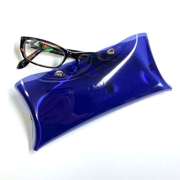 全11色 キューブメガネケース ワイド 眼鏡ケース 彩り添えるクリアPVC 透明 軽量｜acp pst Creema店 1枚目の画像