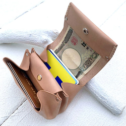 アコーディオン財布 お札が折れない ミニ財布 牛革 レザー ヌメ革 本革 日々を刻む日記帳nfl hnd Creema店 3枚目の画像