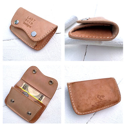 ハーフムーンウォレット ミニ財布 小銭入れ 牛革 レザー ヌメ革 本革 日々を刻む日記帳 nfl pst Creema店 6枚目の画像