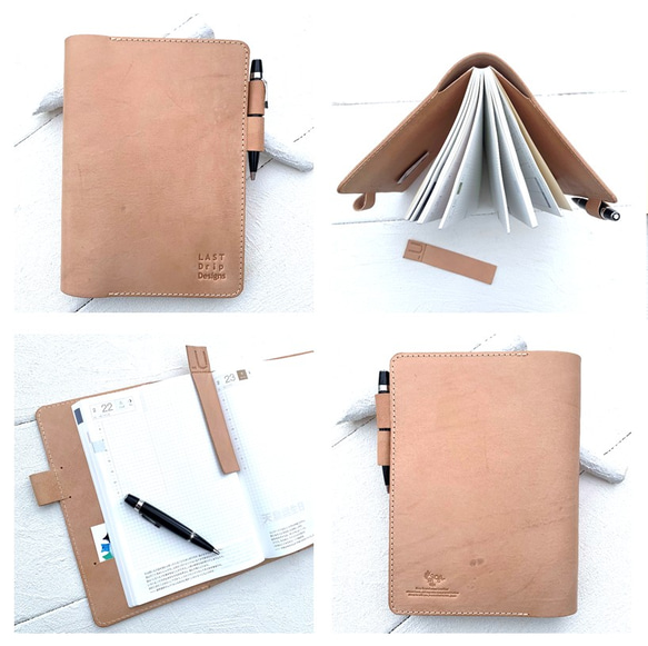 手帳カバー A5 バタフライストッパー ほぼ日対応 日々を刻む日記帳 革 レザー ヌメ革｜nfl pst Creema店 X1353148450(10296円)