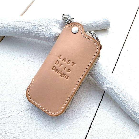 J字 キーケース スリム スマートキー 牛革 レザー ヌメ革 本革 日々を刻む日記帳 nfl pst Creema店 2枚目の画像