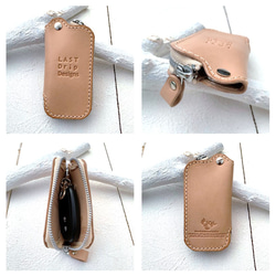 J字 キーケース スリム スマートキー 牛革 レザー ヌメ革 本革 日々を刻む日記帳 nfl pst Creema店 5枚目の画像